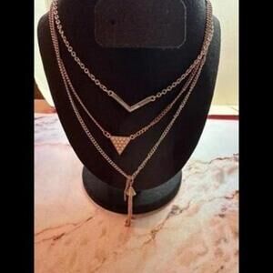 Layered Chevron & Tassel Necklace by Guess